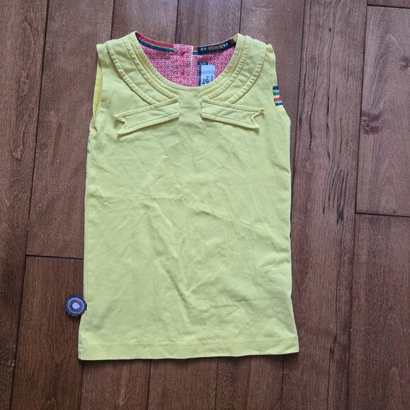 4 Funky flavours bright yellow sleeveless shirt size EU110-116 US 5-6 - Picture 2 of 9